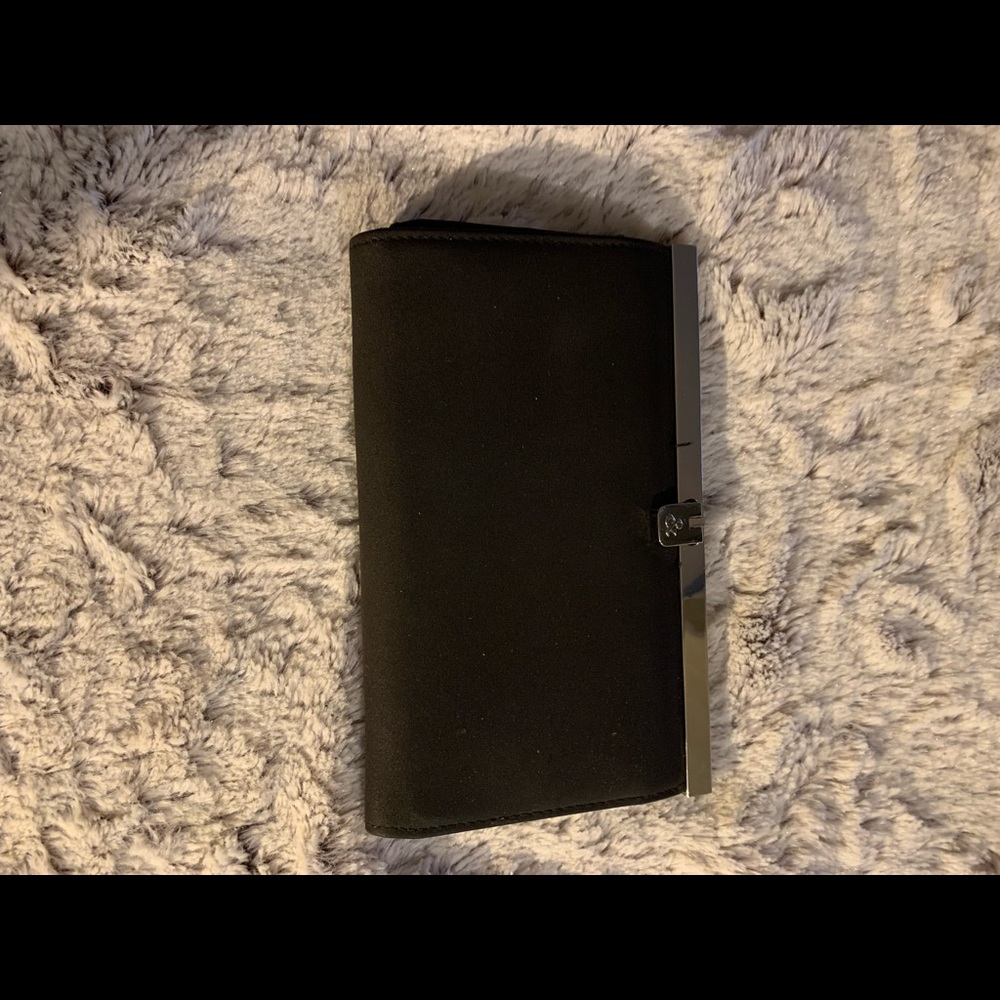 3/$20 INC Brand black nylon wallet w/ 6 card slots and zipper change pocket. EUC